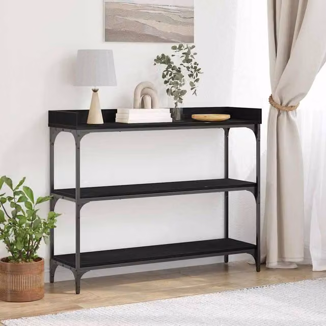 Berkfield Home Modern Black Oak Console Table, W/D/H: 100 x 30 x 80 cm – 1