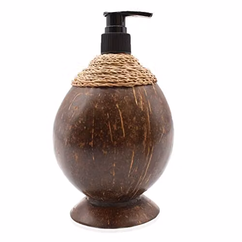 KDMD Natural Coconut Soap Dispenser, Brown, 300ml – 1
