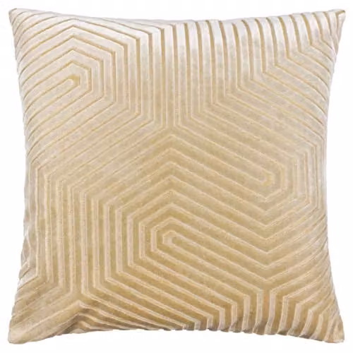 Paoletti Evoke Velvet Square Cushion in White/Beige, W/D/H: 45 x 45 x 45 cm