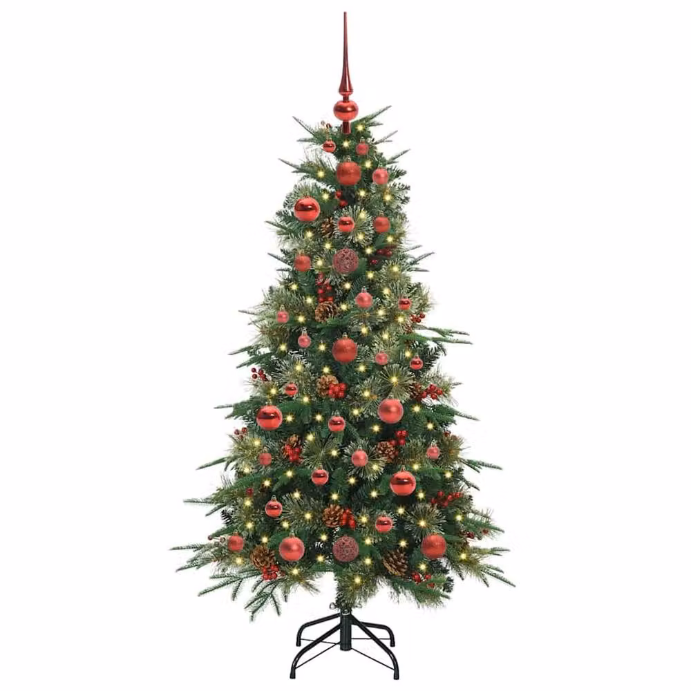 Berkfield Home Green Artificial Hinged Christmas Tree, Height: 120 cm – 3