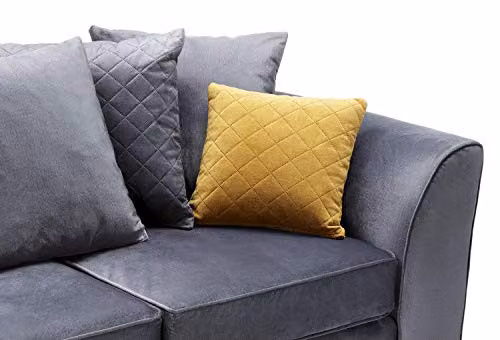 Abakus Direct Chicago 3 Seater Velvet Sofa in Grey, W/D/H: 180 x 89 x 78 cm – 7