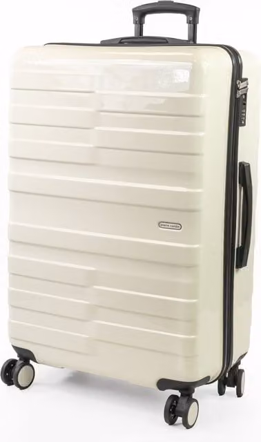 Pierre Cardin Provence Lightweight Hardshell Suitcase with 8 Wheels and TSA Locks, White, Medium, W/D/H: 65.5 x 44.0 x 26.0 cm – 1