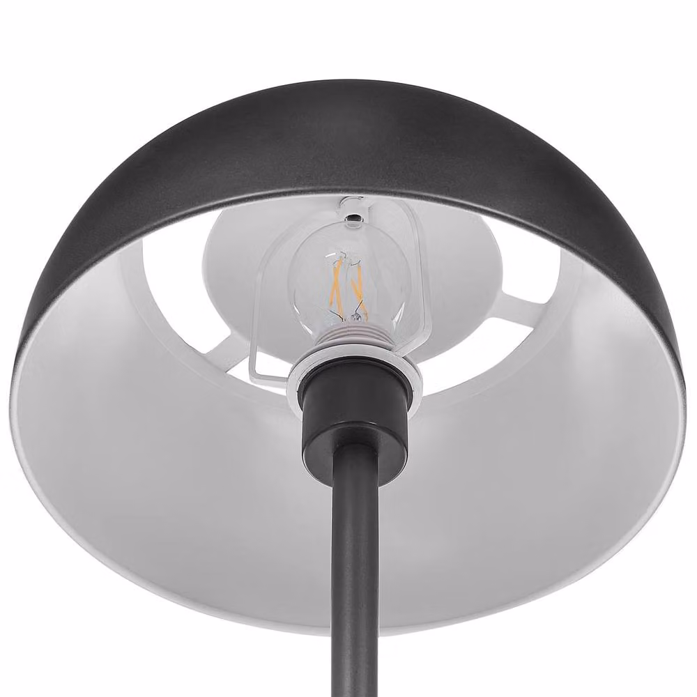 Wyld and Coco Black Metal Industrial Floor Lamp with Dome Shade – 4