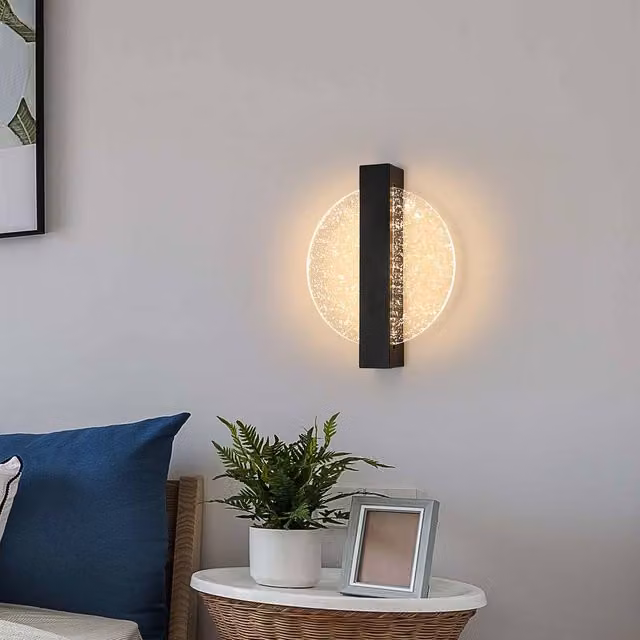 Pheashine Black Round LED Wall Light, 12W Dimmable, Diameter: 20 cm