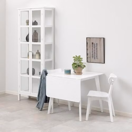 Furniture To Go Roxby Square Drop Leaf Dining Table and 2 Dining Chairs in White