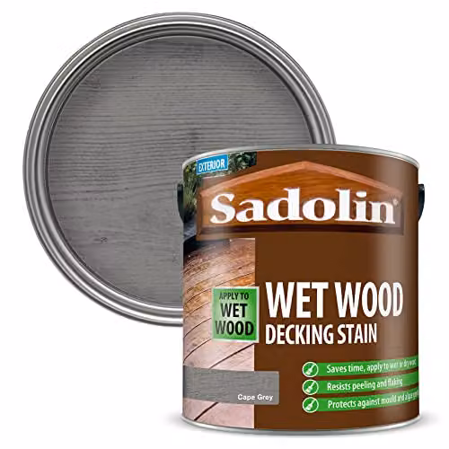Sadolin Wet Wood Decking Stain, Cape Grey, 2.5L – 2