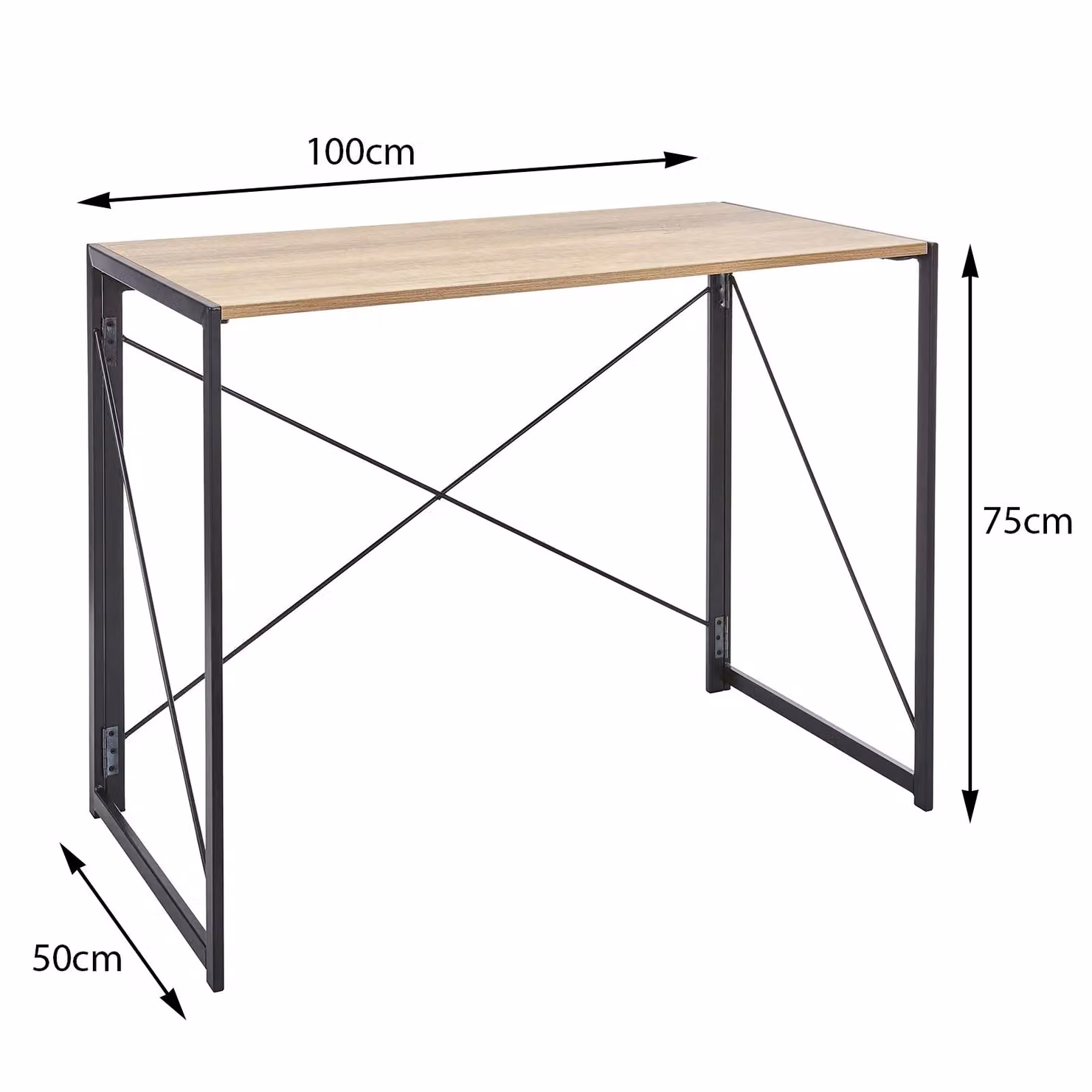 House of Home Folding Wooden Computer Desk in Brown, W/D/H: 100 x 50 x 75 cm – 2