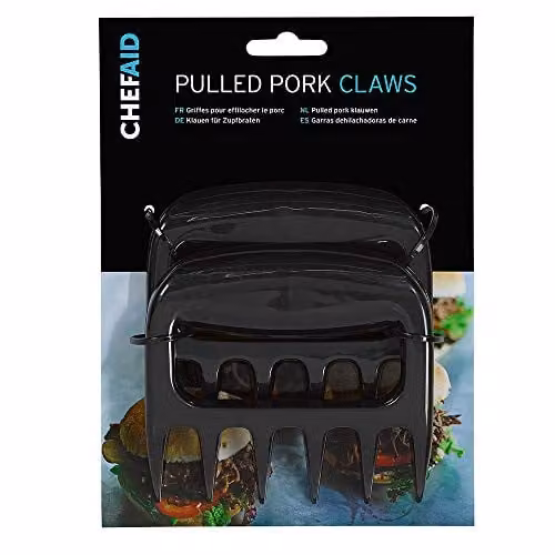 Chef Aid Black Heavy Duty Pulled Pork Claws Tongs, Heat Resistant and Dishwasher Safe