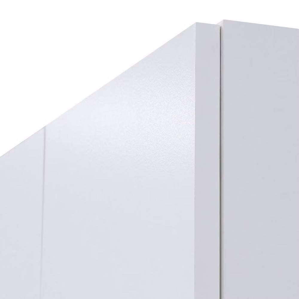 Timber Art Design Modern 2 Door Double Wardrobe in White with Hanging Rail and Internal Shelves – 2