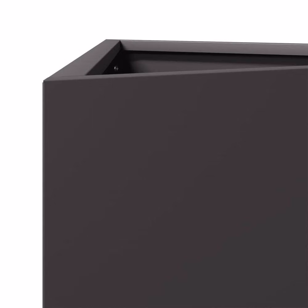 Berkfield Home Triangular Steel Garden Planter, Black, W: 40 cm, D: 34.5 cm, H: 70 cm – 4