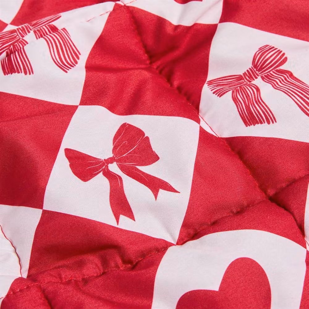 OHS Kids Heart and Bow Teddy Fleece 3kg Weighted Blanket in Red, W: 100 cm, D: 150 cm – 2