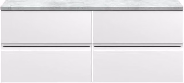 Balterley Mavesyn 4 Drawer Wall Hung Vanity Unit, Satin White, Width: 120 cm