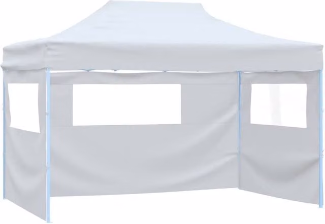 Berkfield Home Foldable Party Tent with 4 Sidewalls, White, W: 4.5 m, D: 3 m, H: 3.15 m