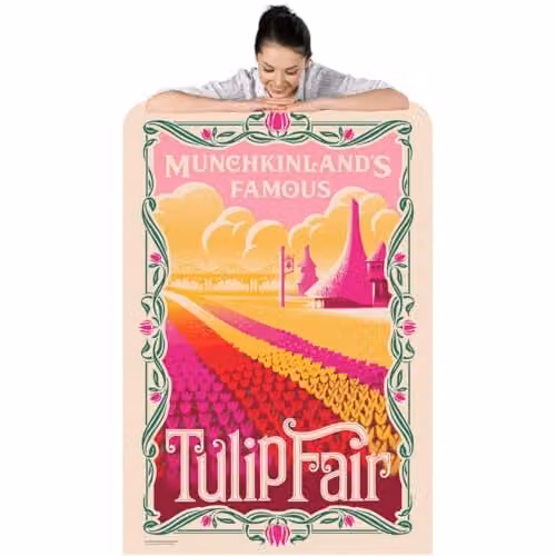 Star Cutouts SC4655 Wicked Munchkinland Tulip Fair Cardboard Backdrop Sailboard, Pink and Multicolour, Width: 133 cm – 1