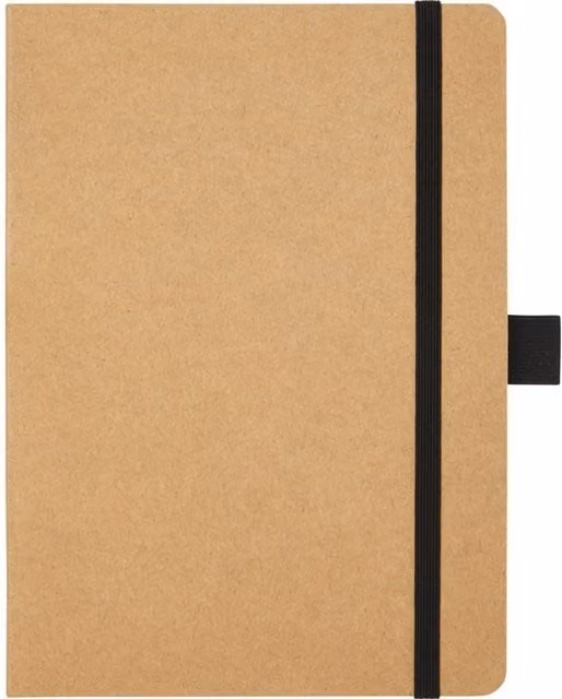 Berk Recycled Paper Softcover Lined Notebook with Elastic Closure in Black