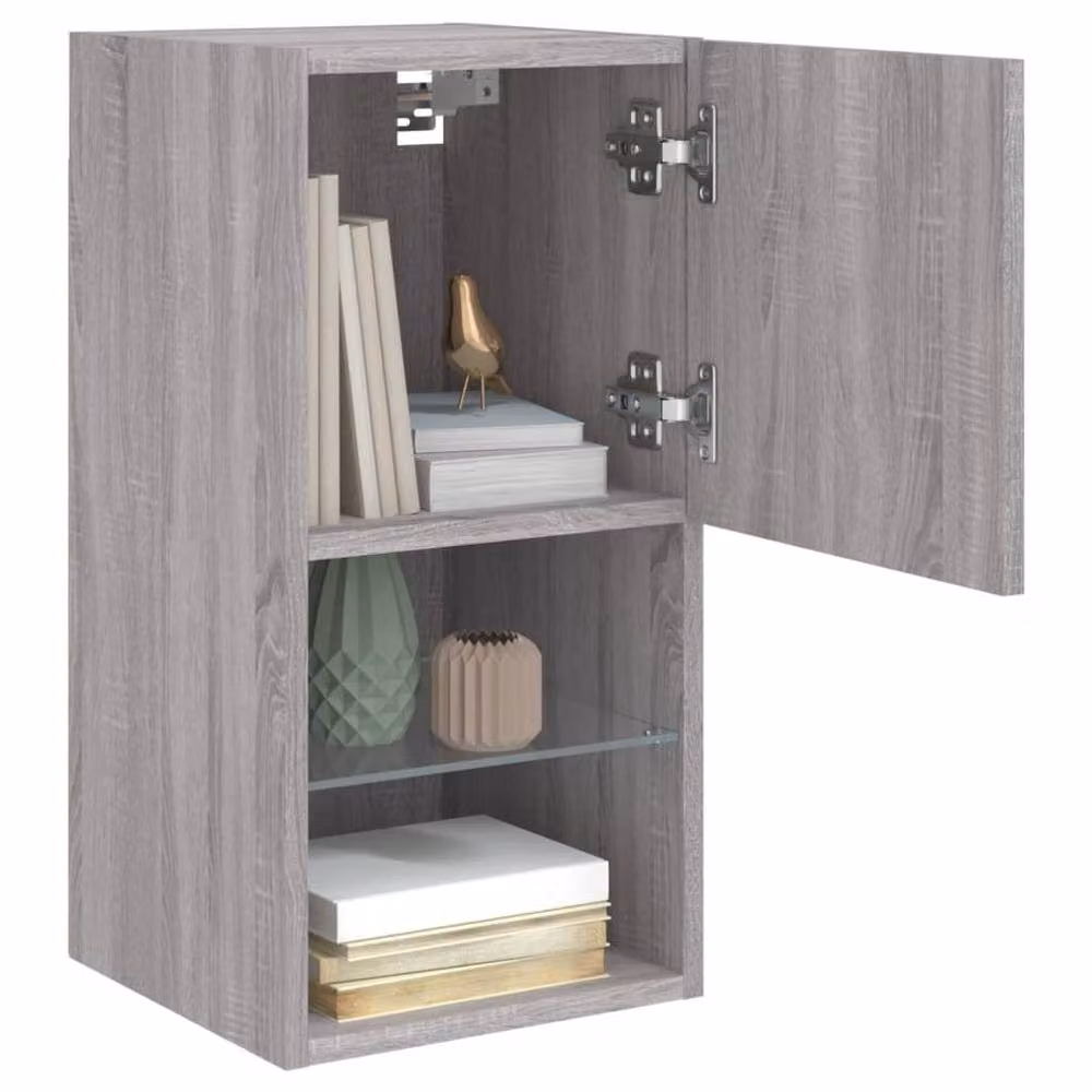 Berkfield Home Modern TV Cabinet with LED Lights in Grey Sonoma, W/D/H: 60 x 30.5 x 30 cm – 5