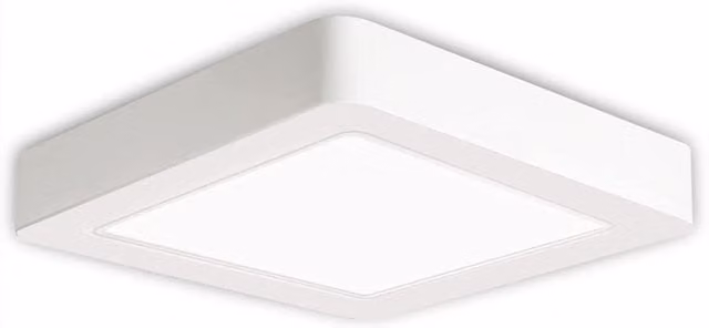 ExtraStar 24W LED Square Surface Mount Integrated Ceiling Light in Cool White, White