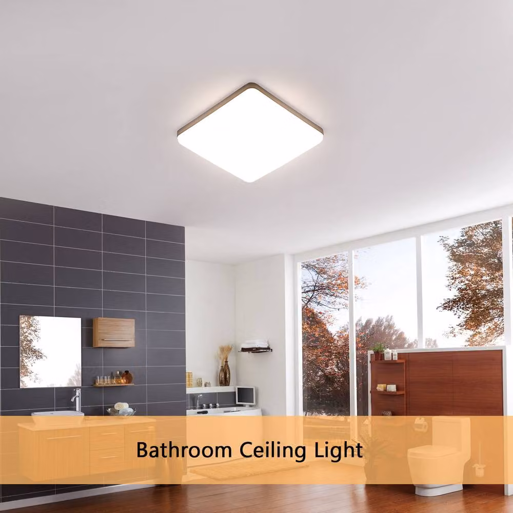 Goeco Modern Square LED Ceiling Light, 36W, 4000K, IP44, White – 2