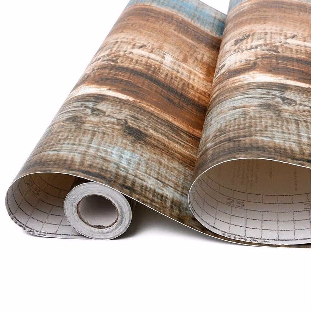 NESTLUNE Rustic Wood Grain Panel Effect PVC Wallpaper in White and Multicolour, W: 100 cm, H: 15 cm – 4
