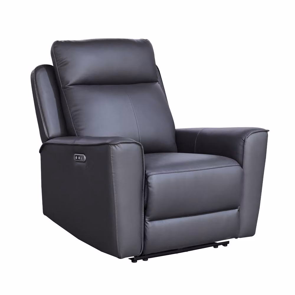 Aspire Rivington Real Leather Power Recliner Armchair with USB Charging in Anthracite Grey – 2