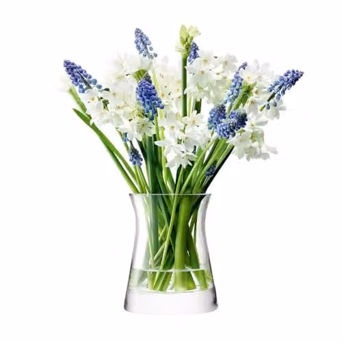 LSA International Flower Garden Posy Vase, Clear Handmade Glass, Height: 13 cm