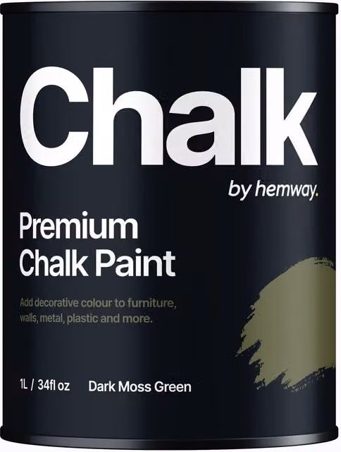 Hemway Chalk Paint Flat Matt in Dark Moss Green, 1L