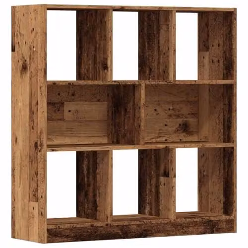 vidaXL Book Cabinet in Old Wood Brown, W/D/H: 97.5 x 29.5 x 100 cm