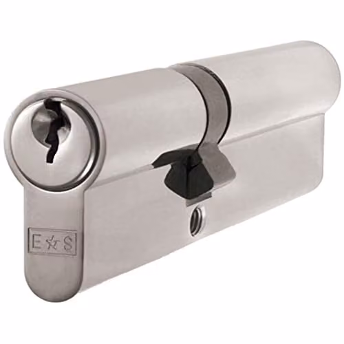 Loops 40/60mm Offset Euro Double Cylinder Lock, 5 Pin, Satin Chrome