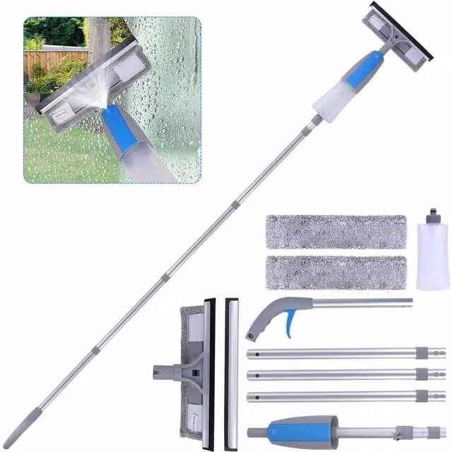 PAWNORA Long Handle Spray Window Cleaner Squeegee in Grey – 1