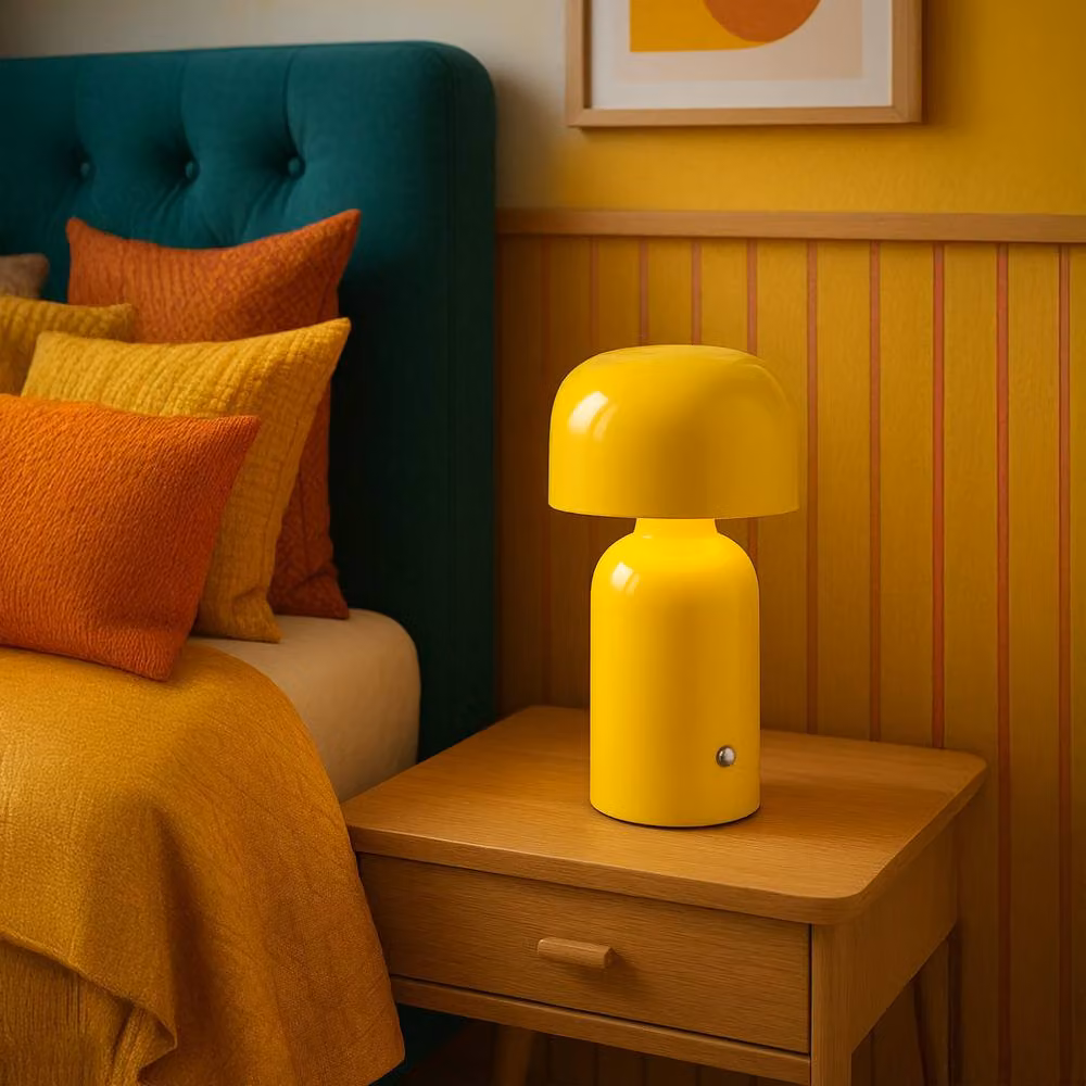 First Choice Lighting Christina Yellow LED Rechargeable Touch Table Lamp – 2