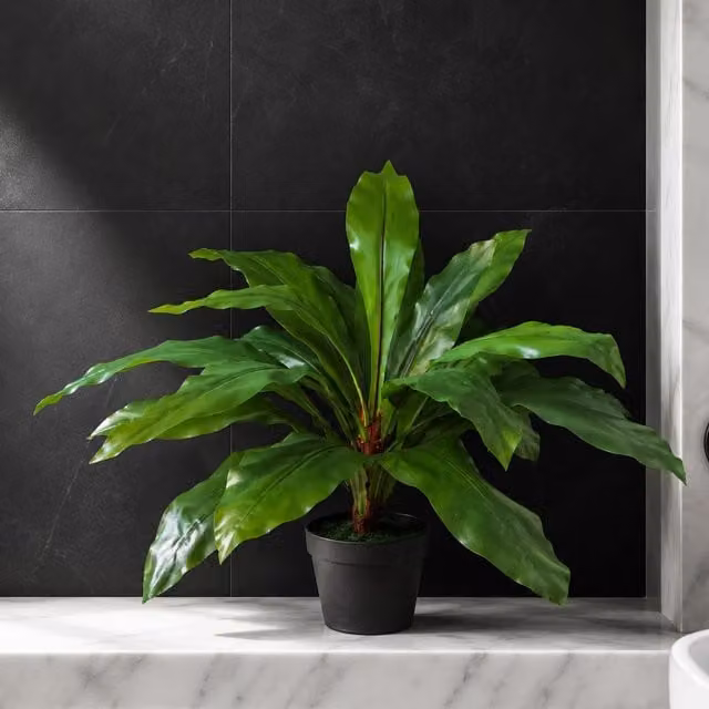 Leaf Design Large Artificial Bird's Nest Fern Plant in Green, Height: 60 cm – 1
