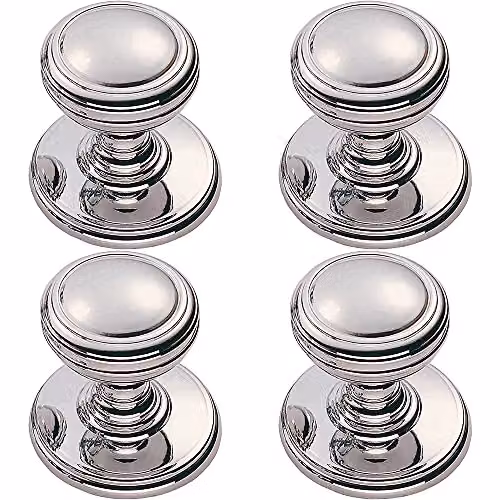 Loops 4 Pack Ringed Tiered Cupboard Door Knobs in Polished Chrome – 1