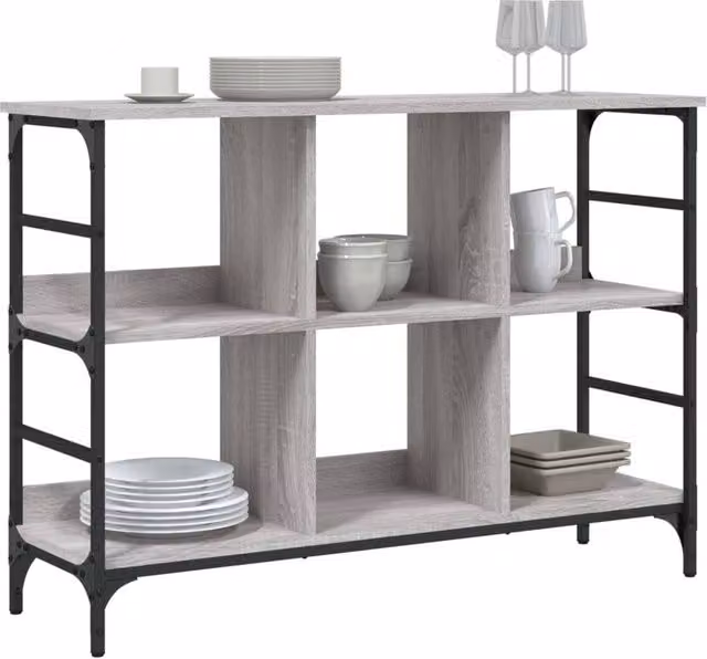 Berkfield Home Grey Sonoma Industrial Sideboard in Engineered Wood W/D/H: 102 x 32 x 73.5 cm – 1