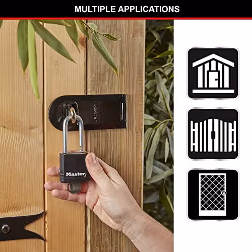 Master Lock Pack of 3 Heavy Duty Keyed Padlocks with Medium Shackle in Silver and Black Laminated Steel – 2
