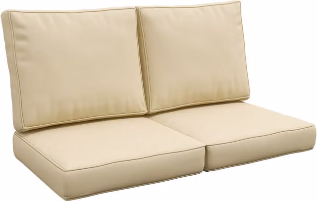 Outsunny Beige Outdoor Seat Cushion and 2 Back Pillow Pad Set