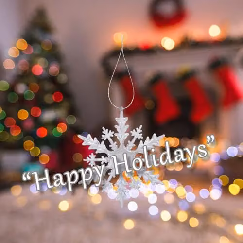 VFM e-Store Silver Snowflake Hanging Decoration, W: 21 cm, H: 20 cm – 3