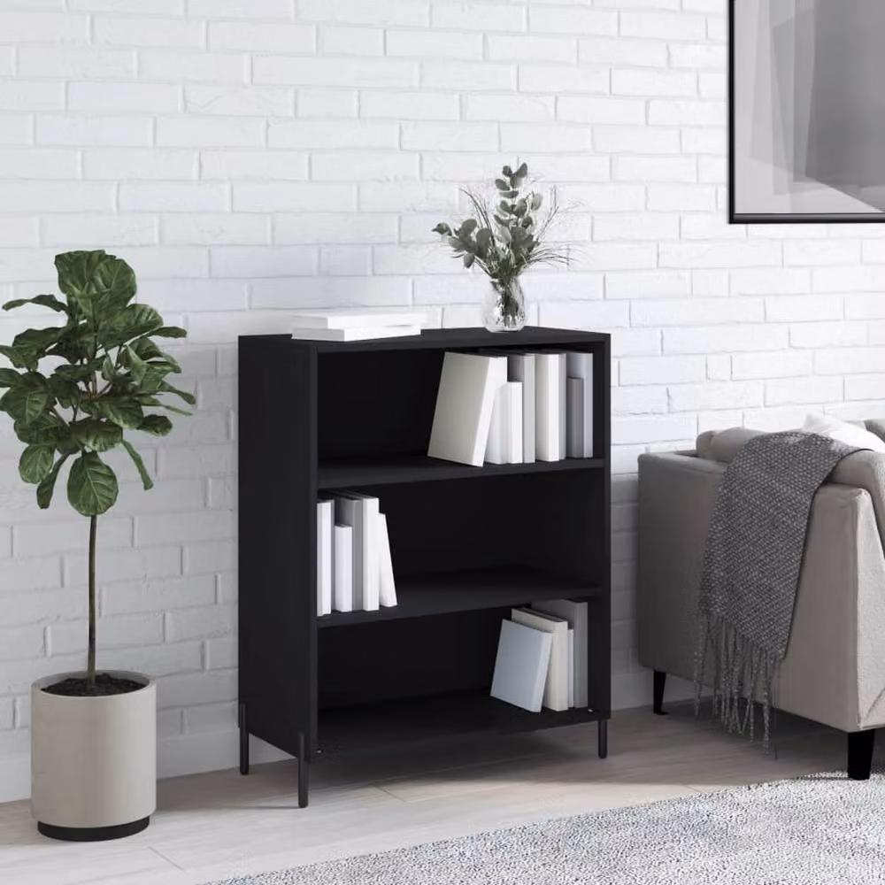 Berkfield Home Modern Black Shelf Cabinet W/D/H: 69.5 x 32.5 x 90 cm – 2