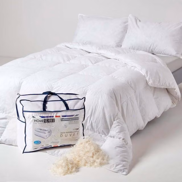 Homescapes All Seasons Duck Feather and Down Duvet, White