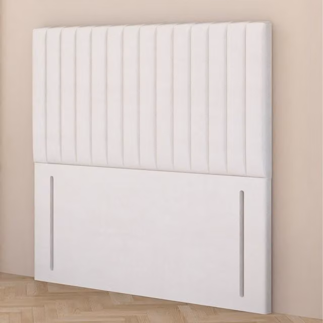 Somnior Beds Ltd Verona Velvet Small Double Floor Standing Upholstered Headboard in White