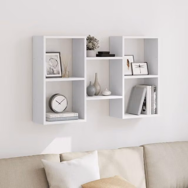 Berkfield Home White Wall Mounted Shelf, W/D/H: 96 x 18 x 60 cm