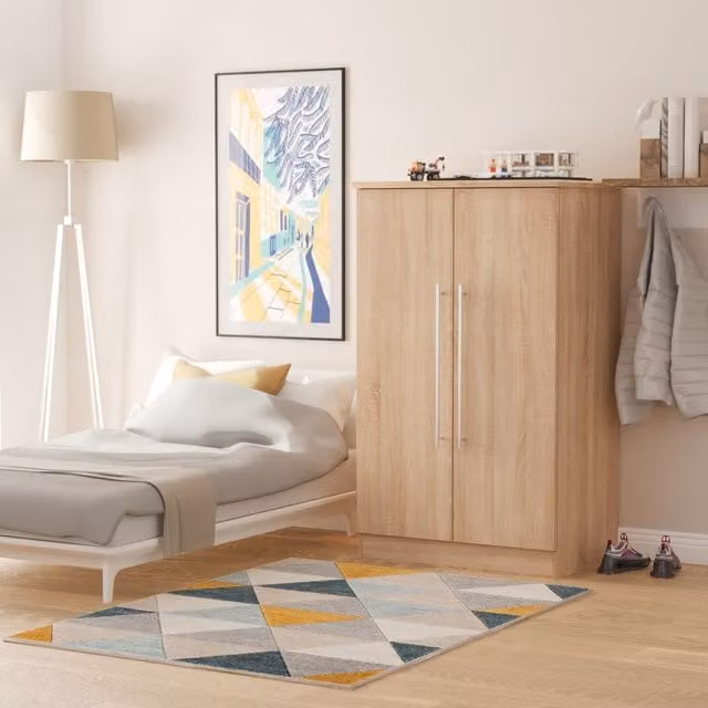 Ready Assembled 2 U Carlton 2 Door Midi Robe in Light Oak – 1