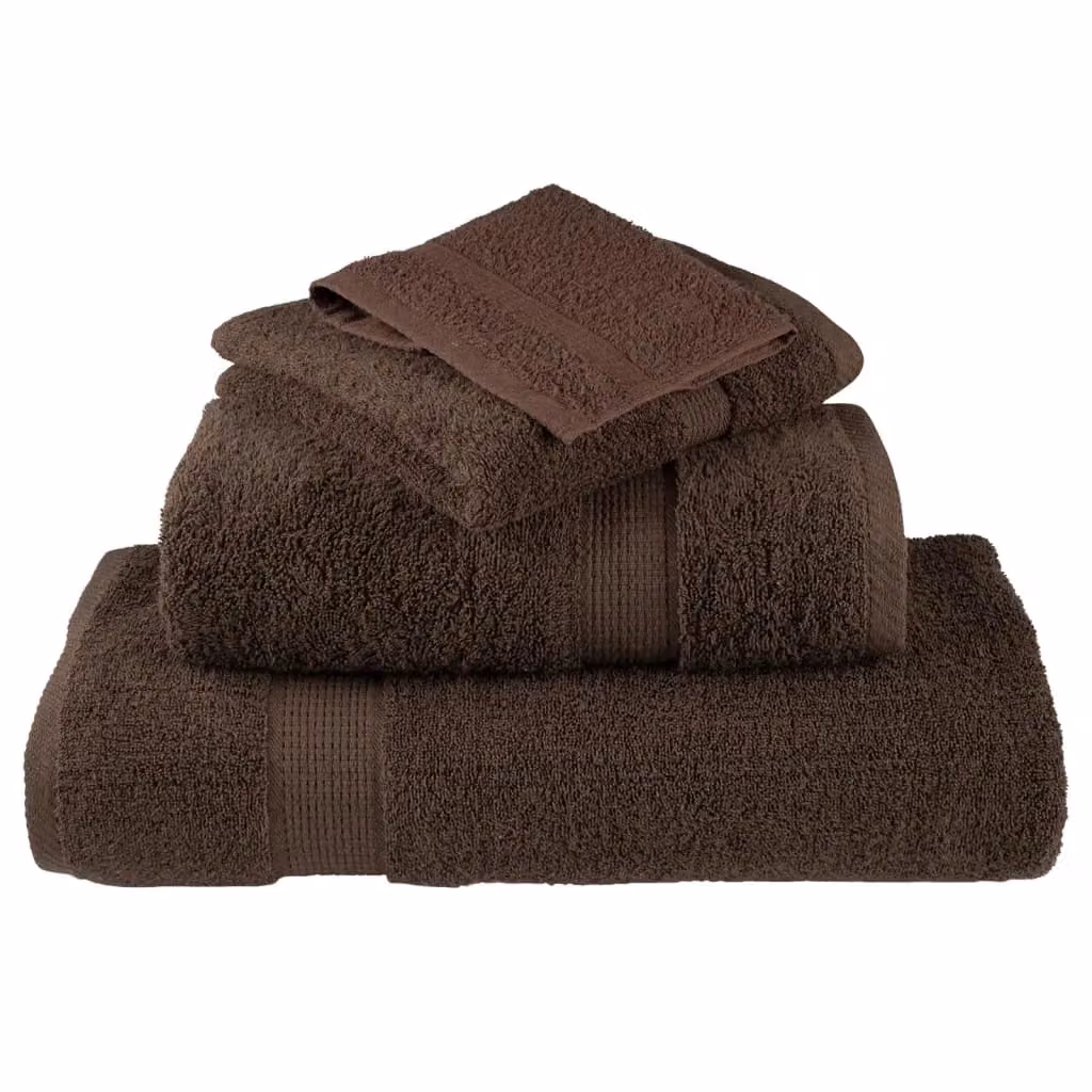 Berkfield Home SOLUND Premium Cotton Terry Hand Towels, Brown, 2 Pack, W: 50 cm, L: 100 cm, 600gsm – 4