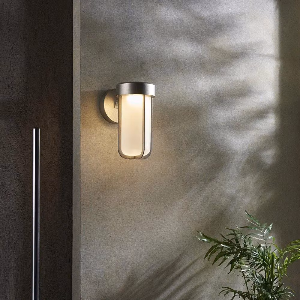 Netlighting BENEVENTO Contemporary Outdoor LED Glass Wall Lamp in Metallic Silver – 2