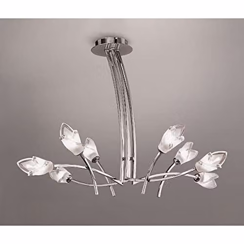 Netlighting Inspired Mantra Pietra 4 Arm 8 Light G9 Suspended Pendant in Polished Chrome and Silver with Transparent Glass – 2