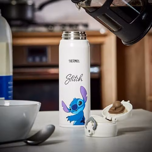 Thermos Disney Stitch Signature Stainless Steel Vacuum Insulated Drink Flask, 470ml, White – 3