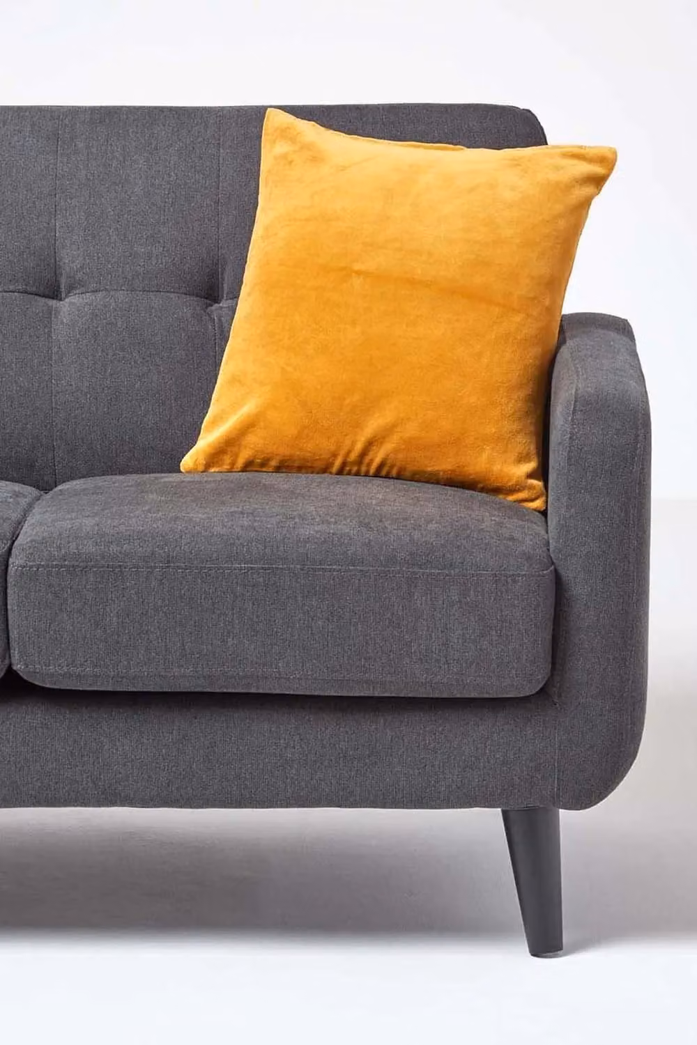 Homescapes Mustard Velvet Cushion Cover, Square Cotton Velvet, W/D/H: 60 x 60 x 60 cm – 2