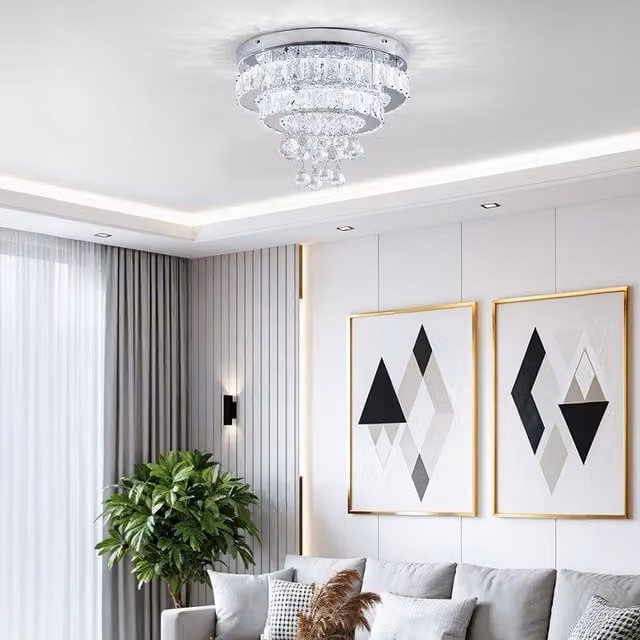 Lifeideas 34W Crystal LED Ceiling Light in Chrome and Transparent