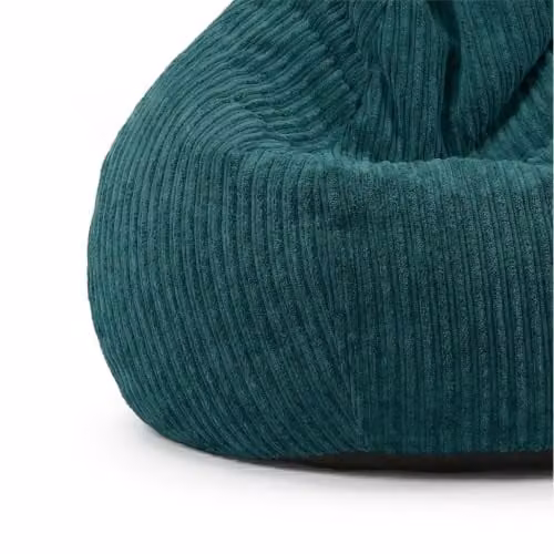 rucomfy Jumbo Cord Slouchbag Adult Beanbag Chair in Petrol Blue with Removable Cover – 3