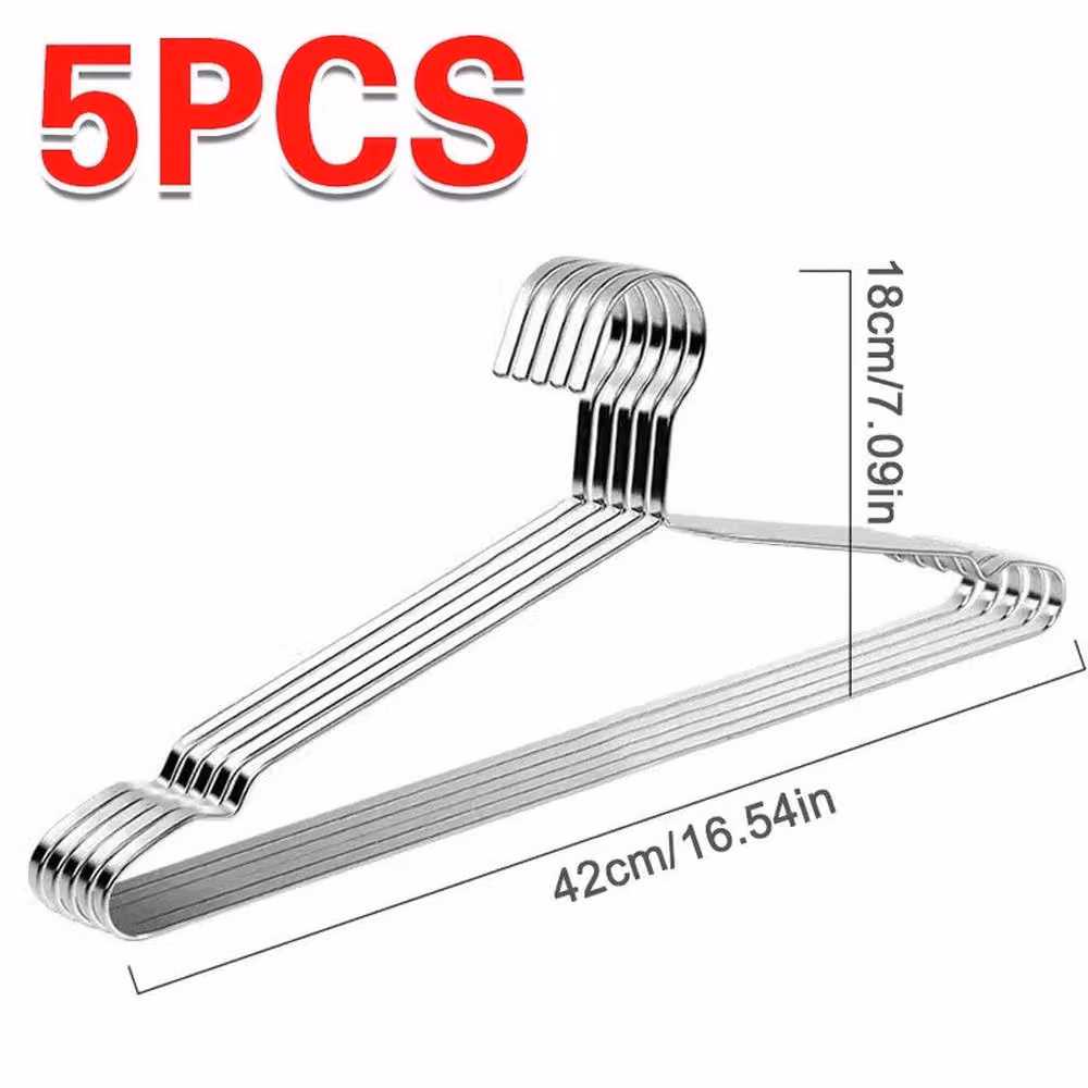 EONLION 5-Piece Stainless Steel Metal Hangers in Silver – 2