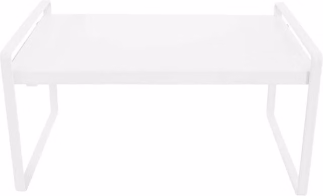 VOGREX Expandable Adjustable Cabinet Storage Shelf, White, Width: 34-63 cm